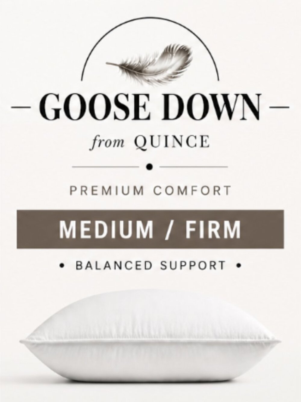 NWT Quince King Luxe Goose Down Pillow Medium Firm Sealed Premium (#4)